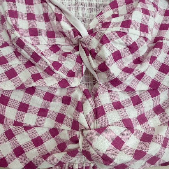 Zara Fuchsia Checkered Top Size X-Small - Picture 3 of 7